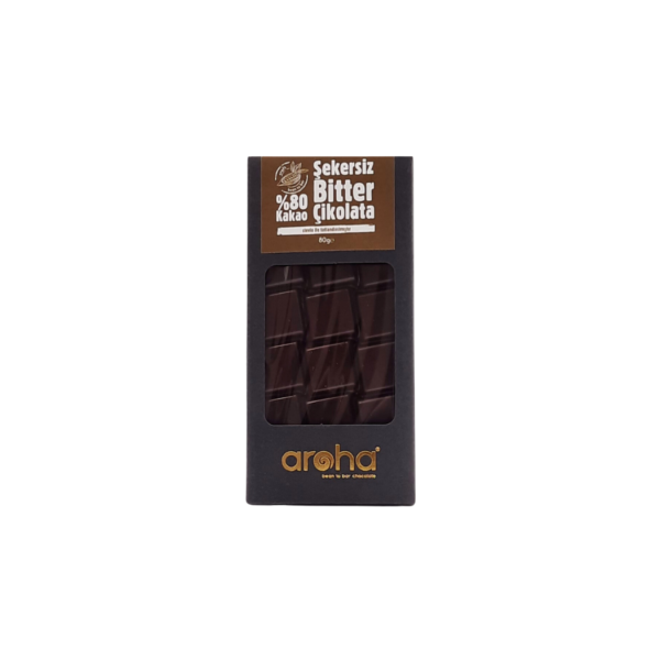 Aroha Stevia ile Tatlandırılmış %80 Bitter Çikolata