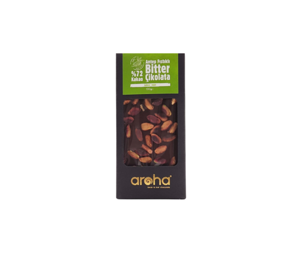 Aroha %72 Bitter Antep Fıstıklı Çikolata 100gr
