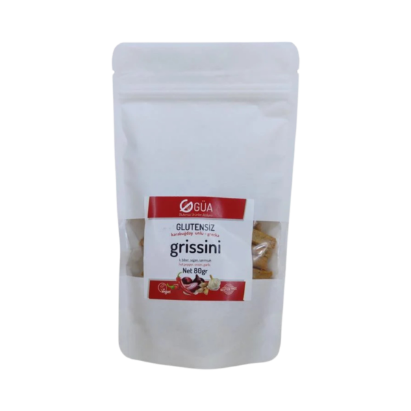 GÜA Glutensiz Kırmızı Biber, Soğan ve Sarımsak Grissini 80gr